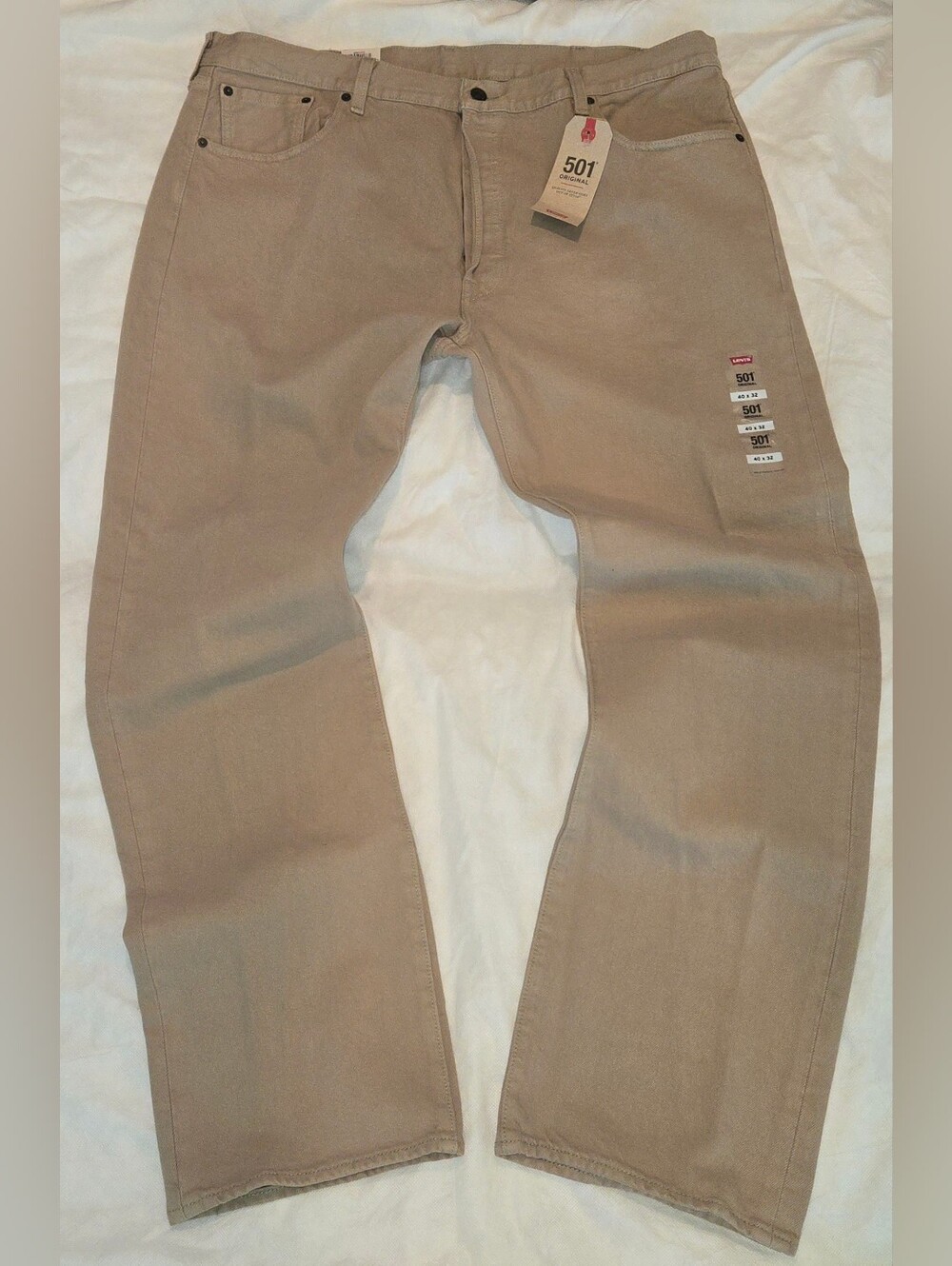 NEW- Mens Levi's 501 Original- Tan- Size 40x32